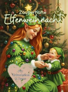 Zauberhafte Elfenweihnacht Graustufenmalbuch (C) Monika Schmitt www.monikaschmitt.de
