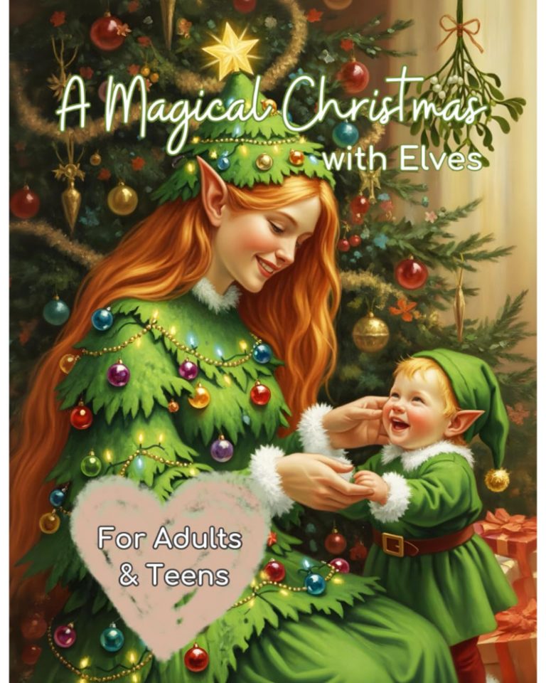 A Magical Christmas with Elves, Grayscale Coloring Book (C) Monika Schmitt www.monikaschmitt.de