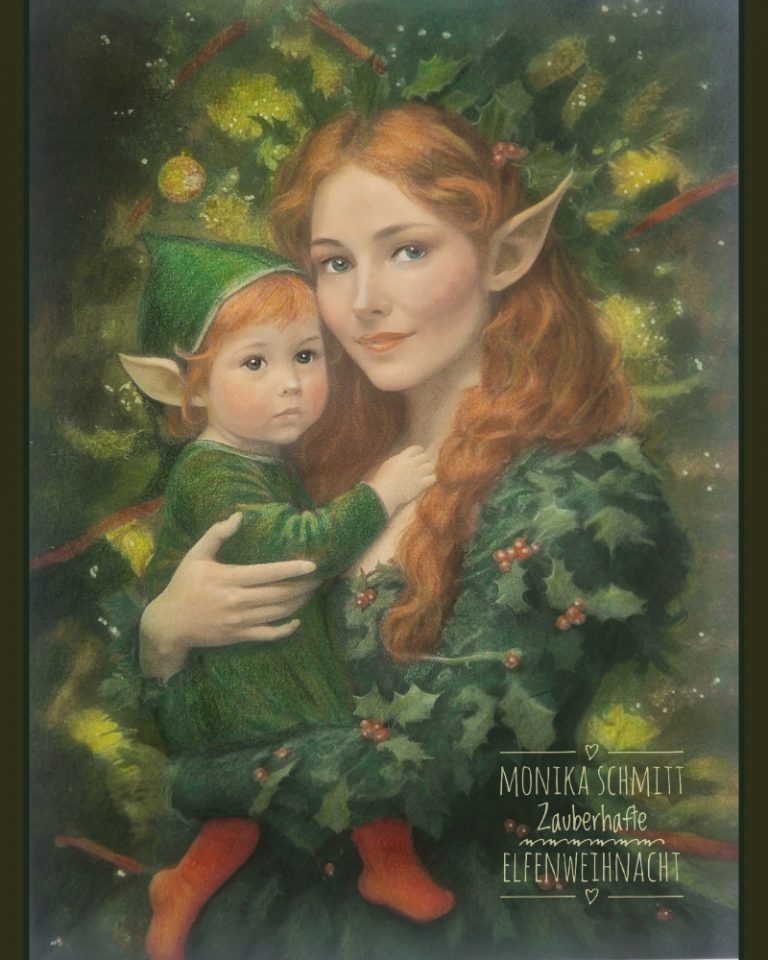 Elfenmutter mit Kind aus Zauberhafte Elfenweihnacht (C) Monika Schmitt www.monikaschmitt.de