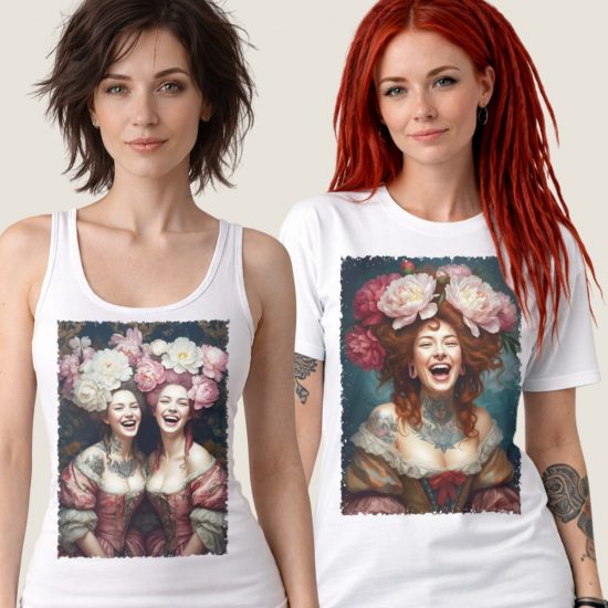 Barock Porträt T-Shirts by Monika Schmitt www.monikaschmittart.etsy.com